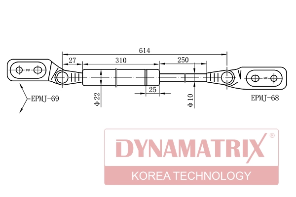 Амортизатор багажника DYNAMATRIX-KOREA DGS768389