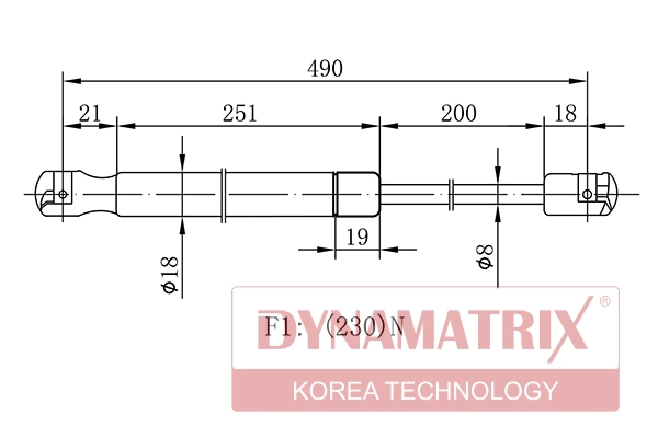 Амортизатор багажника DYNAMATRIX-KOREA DGS7764HA