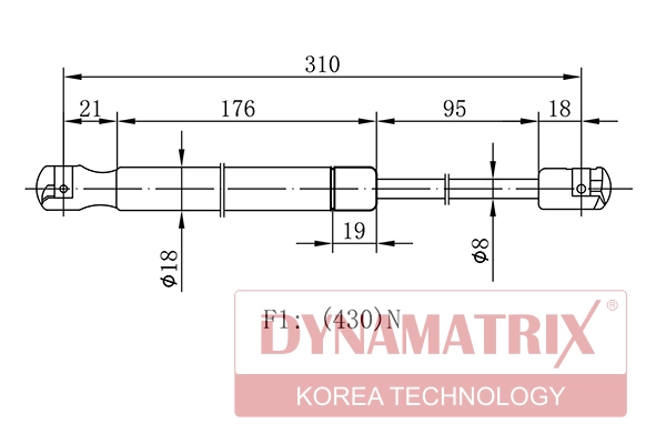 Амортизатор капота DYNAMATRIX-KOREA DGS7856RD