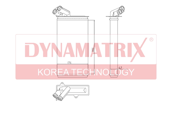 Радиатор отопителя салона DYNAMATRIX-KOREA DR71149