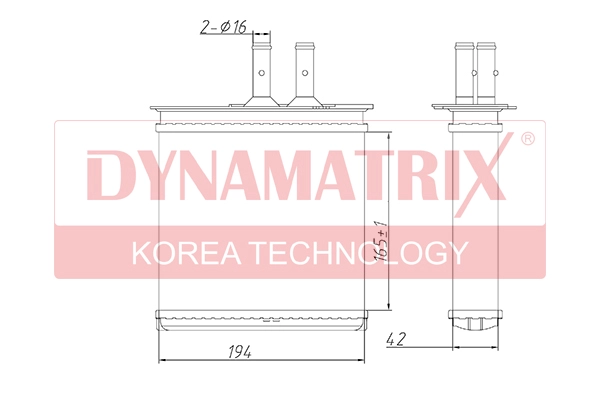 Радиатор отопителя салона DYNAMATRIX-KOREA DR71442