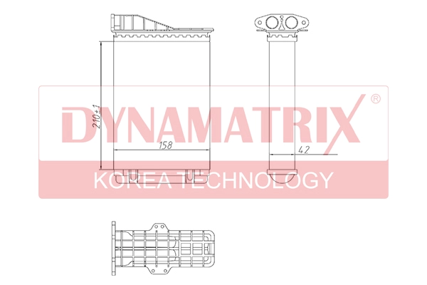 Радиатор отопителя салона DYNAMATRIX-KOREA DR73258
