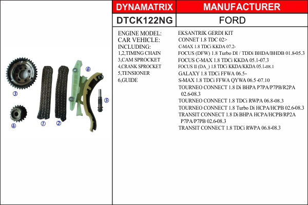 Комплект цепи грм DYNAMATRIX-KOREA DTCK122NG