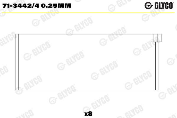 Вкладыши двигателя GLYCO 71-3442/4 0.25MM