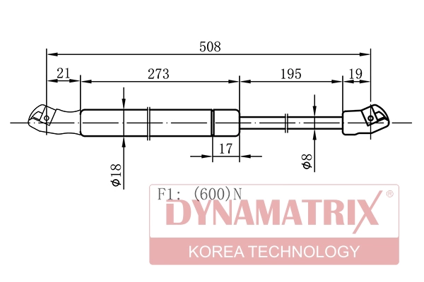Амортизатор крышки багажника DYNAMATRIX-KOREA DGS0033DJ