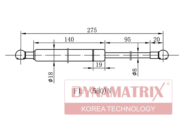 Амортизатор багажника DYNAMATRIX-KOREA DGS1393BG