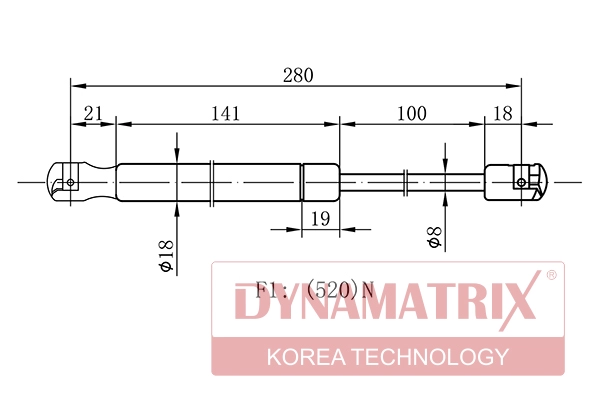 Амортизатор багажника DYNAMATRIX-KOREA DGS2697LZ