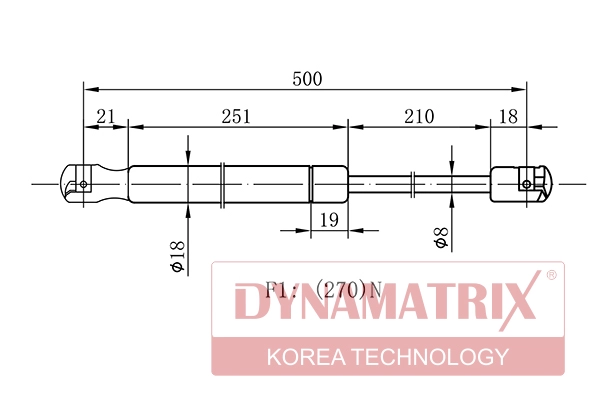 Амортизатор багажника DYNAMATRIX-KOREA DGS291749