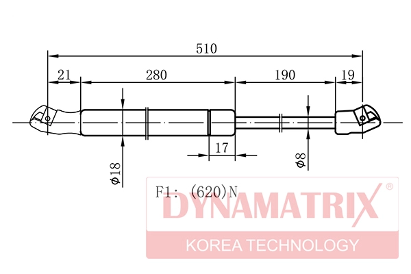 Амортизатор крышки багажника DYNAMATRIX-KOREA DGS9588FB