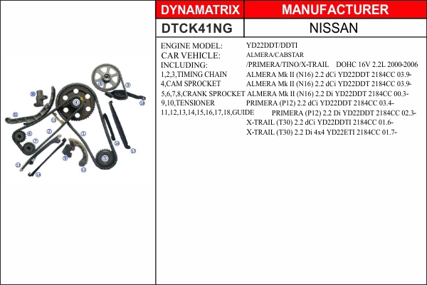 Комплект цепи грм DYNAMATRIX-KOREA DTCK41NG