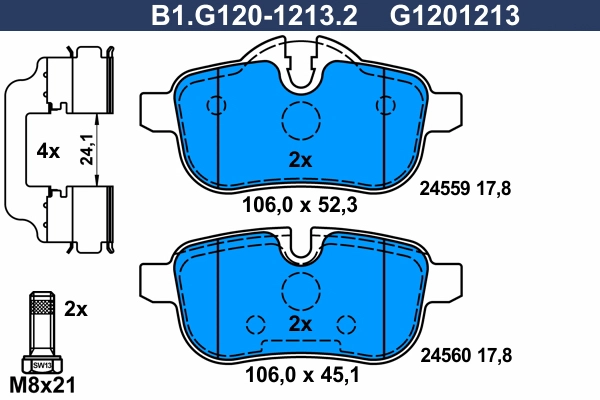 Колодки тормозные GALFER B1-G120-1213-2