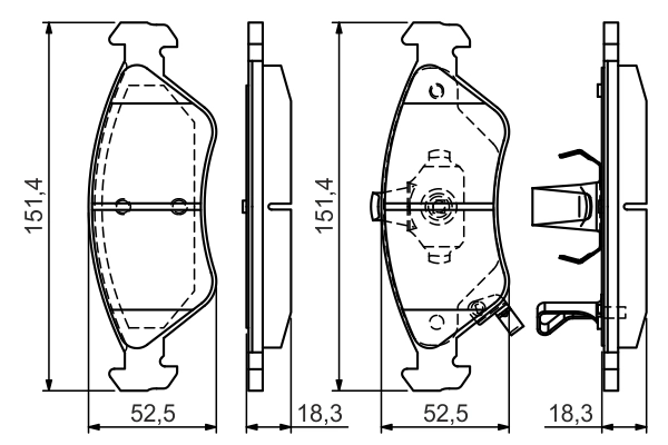 Колодки тормозные дисковые BOSCH 0986495067