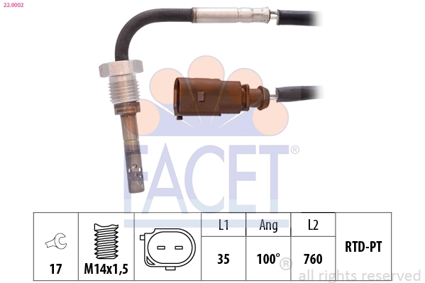 Exhaust gas temperature sensors (egt) - ptc FACET 22.0002