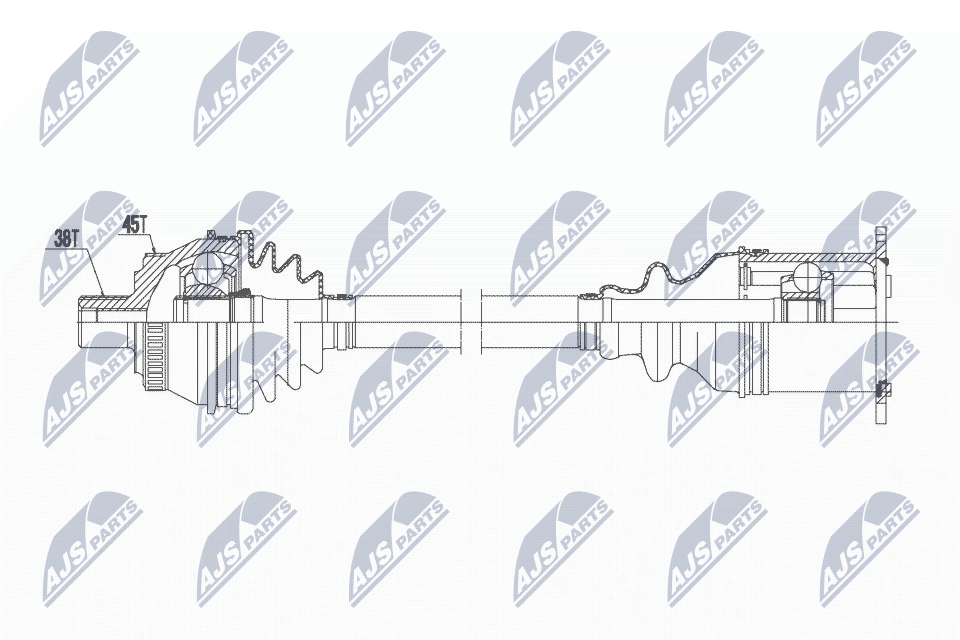 Nty driveshaft audi a4 quattro 00-06 /atmfrontright/ NTY NPW-AU-017