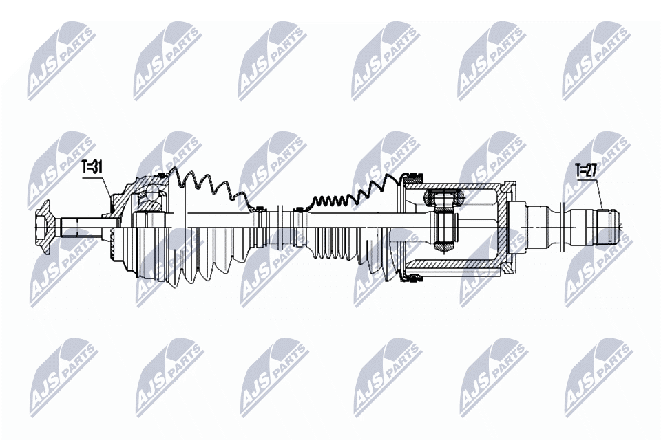 Вал полуоси (привод в сборе) NTY NPW-BM-050