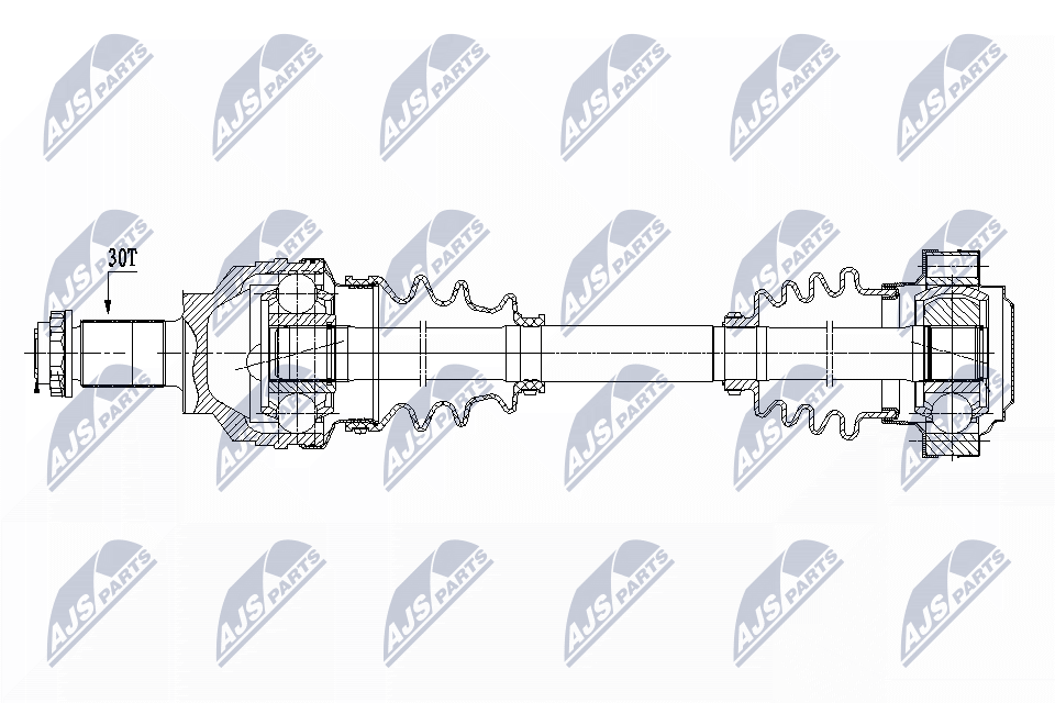 Nty driveshaft bmw 5 e39 520i523i525i528i530i535i 95-03 /tylna l/p/ NTY NPW-BM-150
