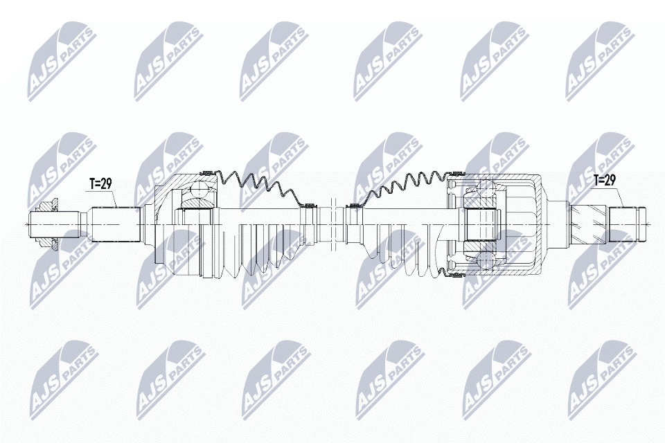 Полуось jeep grand cherokee iii 05-10 commander 05-11 передняя левая NTY NPW-CH-068