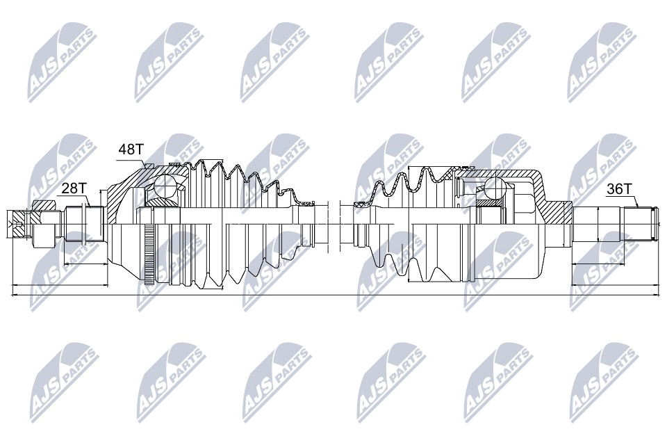 Привод в сборе ford transit mtm 2.2tdci 06-14левв NTY NPW-FR-042