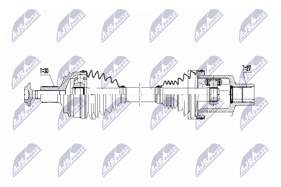 Вал полуоси (привод в сборе) NTY NPW-ME-062