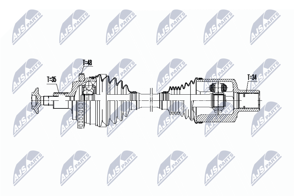 Вал полуоси (привод в сборе) NTY NPW-ME-073