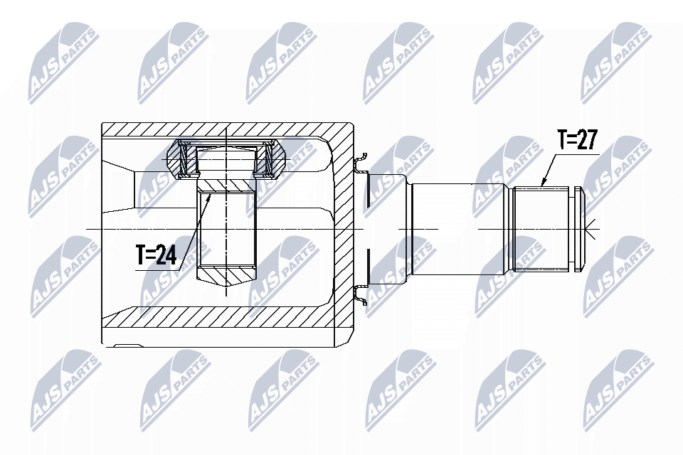 Шрус mercedes w205/s205/c205 c200/c250/c300/c400/c45amg 13- glc 4matic 15- s w222/c217/a217 13- /atmпереднийaпрвый NTY NPW-ME-086