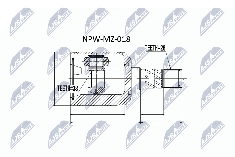 Шрус внутренний mazda 6 gg/gy 2.0tdi 02-05левв NTY NPW-MZ-018