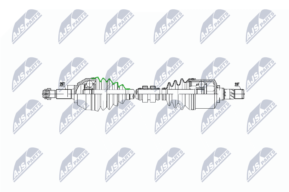 Привод в сборе nissan qashqai 2wd 1.6dci 11- 2.0dci 07- renault koleos 2.0dci 2wd 08-левв NTY NPW-NS-040