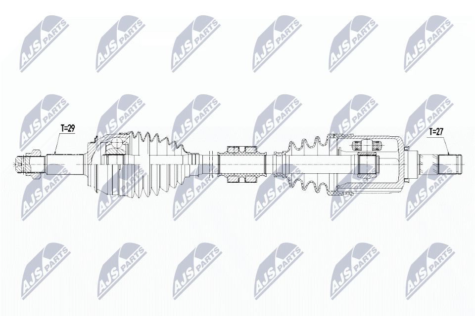 Nty driveshaft nissan x-trail t32 1.6dci2.0dci 4wd 14- /leftmtm/ NTY NPW-NS-078