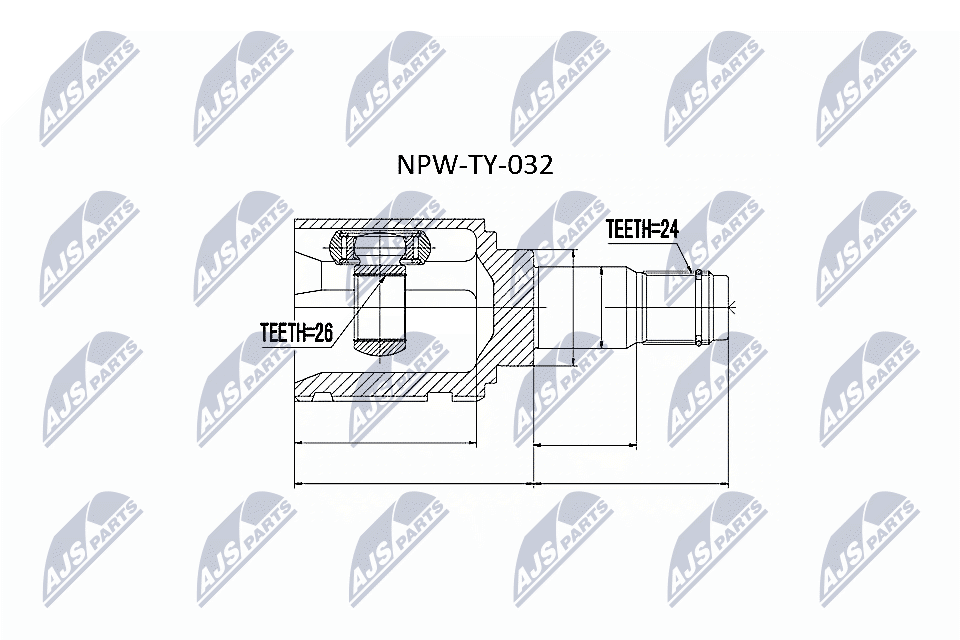 Шрус внутренний toyota avensis azt251 2.4 /atm/ 03-08 лев NTY NPW-TY-032