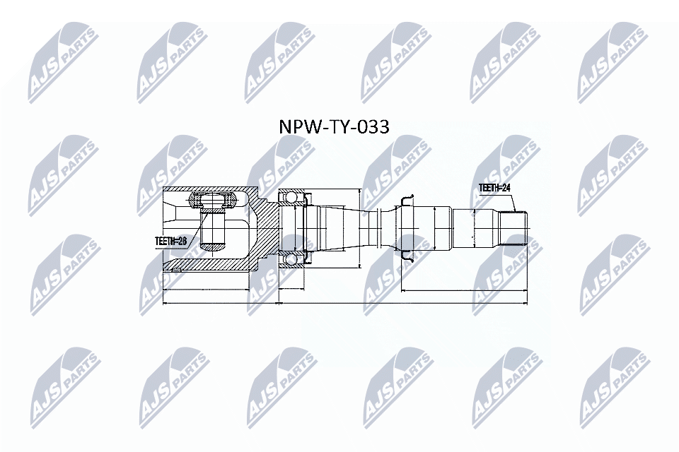 Шрус внутренний toyota avensis azt251 2.4 /atm/ 03-08 прав NTY NPW-TY-033
