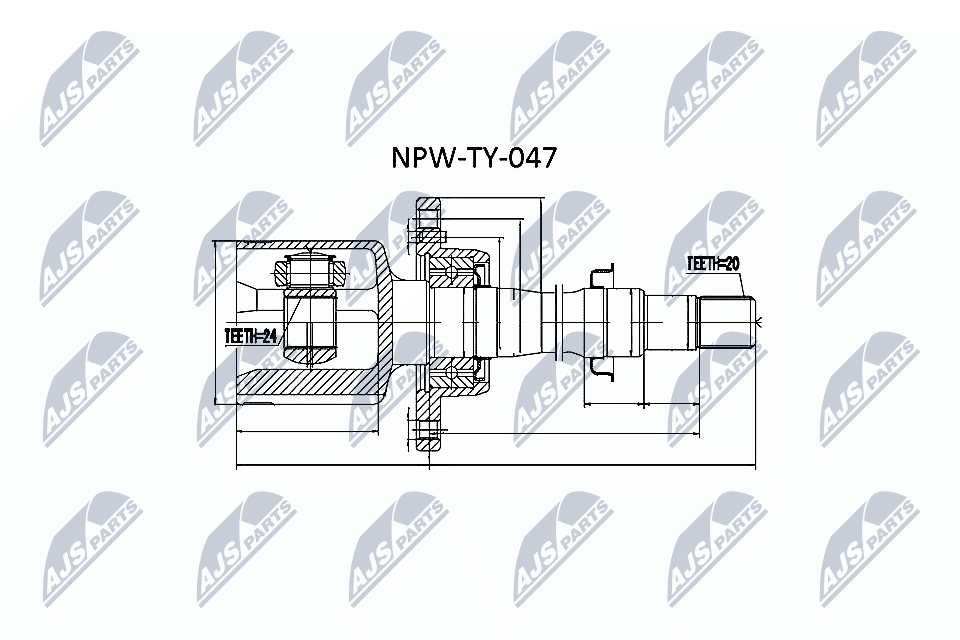 Шрус внутренний toyota avensis zzt221 1.8 00-12.2002 прав NTY NPW-TY-047