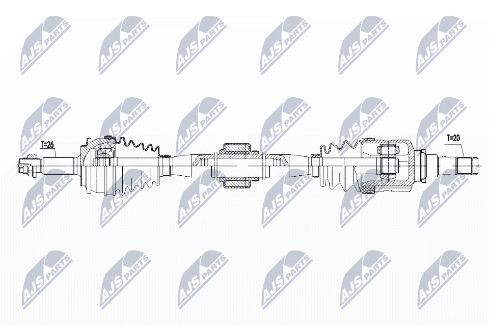 Полуось toyota avensis t27 1.6 08- 1.8 mtm/atm 08- /прав NTY NPW-TY-085