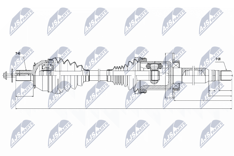 Вал полуоси (привод в сборе) NTY NPW-VV-026
