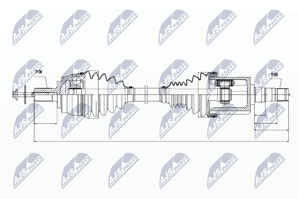 Полуось NTY NPW-VV-030