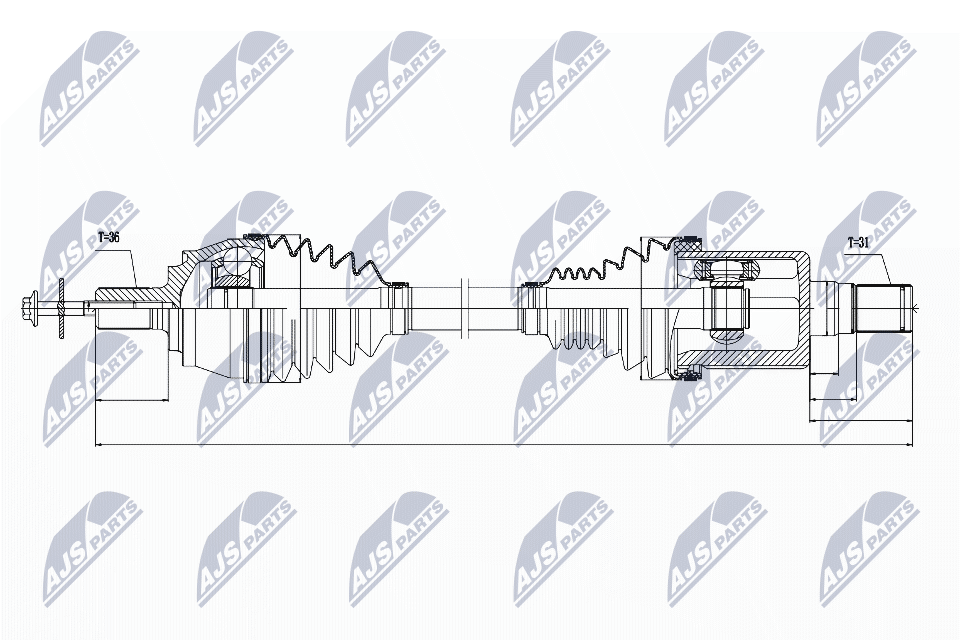 Вал полуоси (привод в сборе) NTY NPW-VV-031