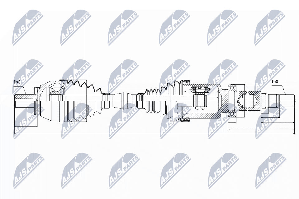 Вал полуоси (привод в сборе) NTY NPW-VV-034