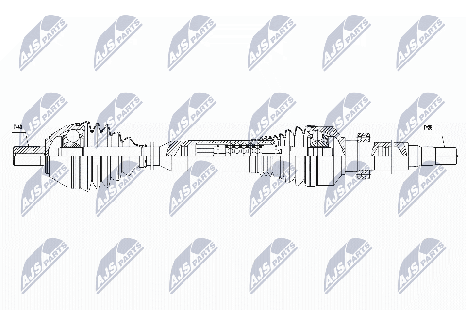 Вал полуоси (привод в сборе) NTY NPW-VV-051