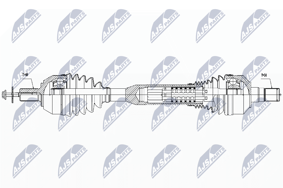 Вал полуоси (привод в сборе) NTY NPW-VV-054