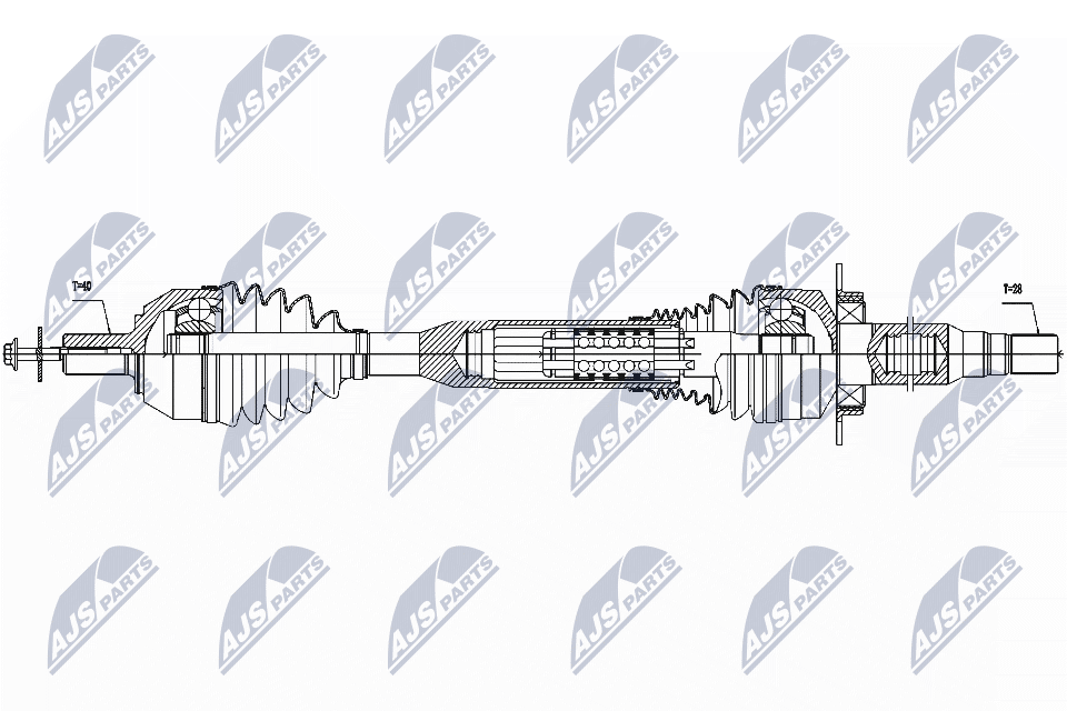 Вал полуоси (привод в сборе) NTY NPW-VV-057