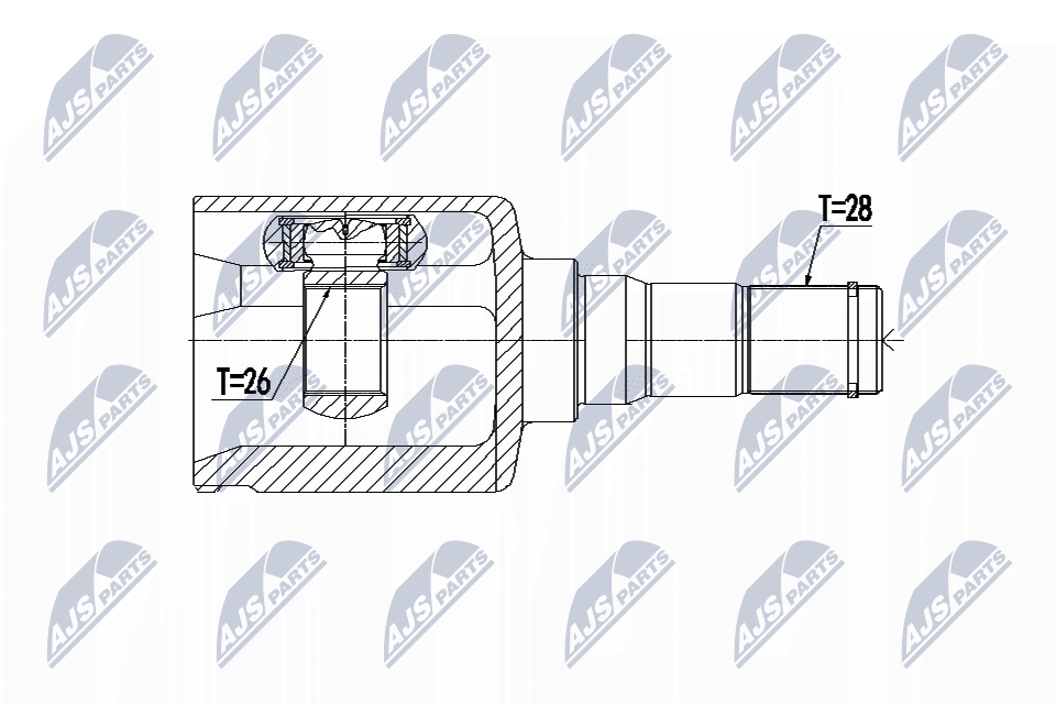 Шрус volvo 2.0t2.0t5 s60ii/v60 10-15 s80 10- v70iii 2.0t 10- /левый NTY NPW-VV-070