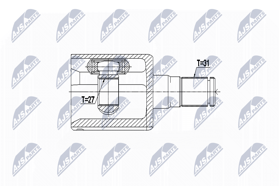 Шрус volvo t5t6d4d5 xc90 15- v90xc 17- xc60 18- s60ii/v60 2.0t3/t5 14-17 s80ii / v70iii 3.2v6 awd 07- /левый NTY NPW-VV-076