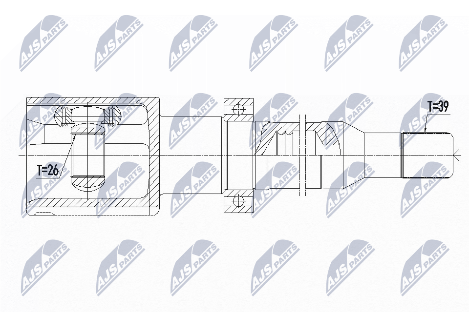 Шрус volvo s80 2.8t62.9t3.03.0t6 2000-2006 /atmпрвый NTY NPW-VV-081