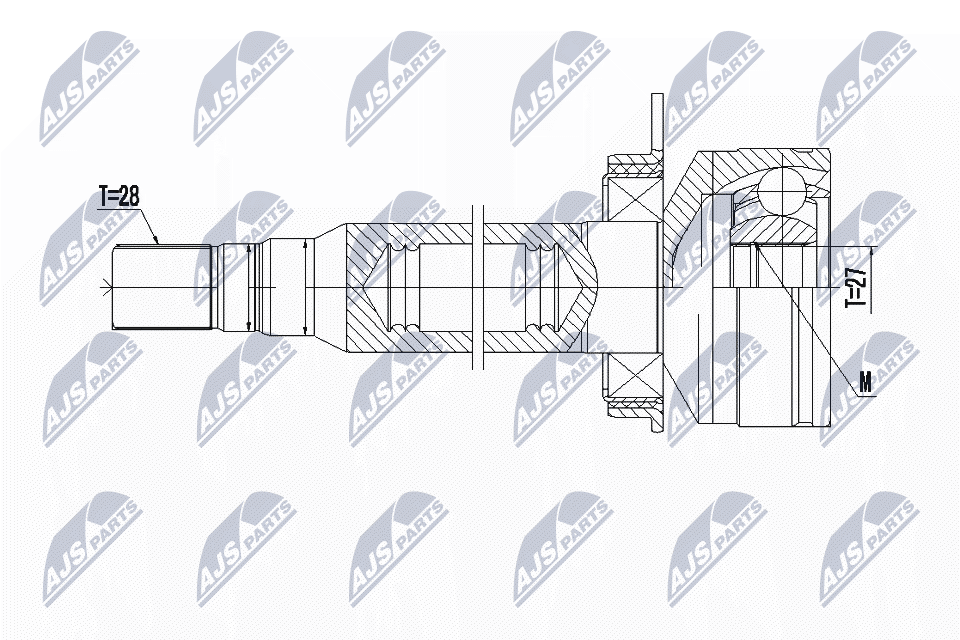 Шрус volvo 2wd xc60 2.0d4 13-16 2.0t5 15-17 3.0t6 13-17 /првый NTY NPW-VV-101