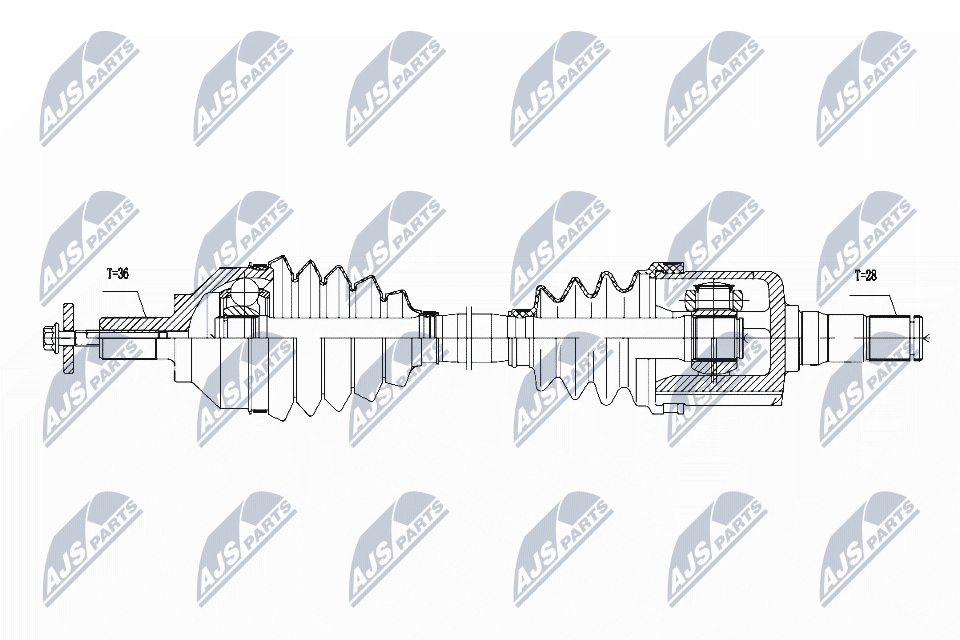 Полуось volvo s40ii/v50 04-12 c30 06-12 c70ii 2.0i 146квт/2.0d 136квт левая акпп NTY NPW-VV-111