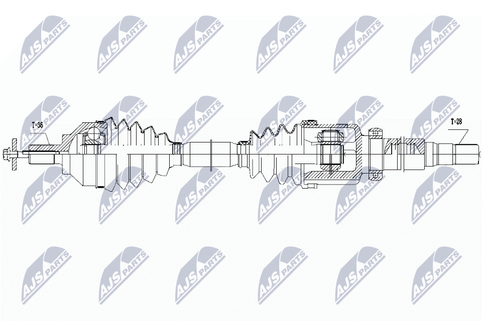 Полуось volvo s40ii/v50 04-12 c30 06-12 c70ii 2.0i 146квт/2.0d 136квт правая акпп NTY NPW-VV-113
