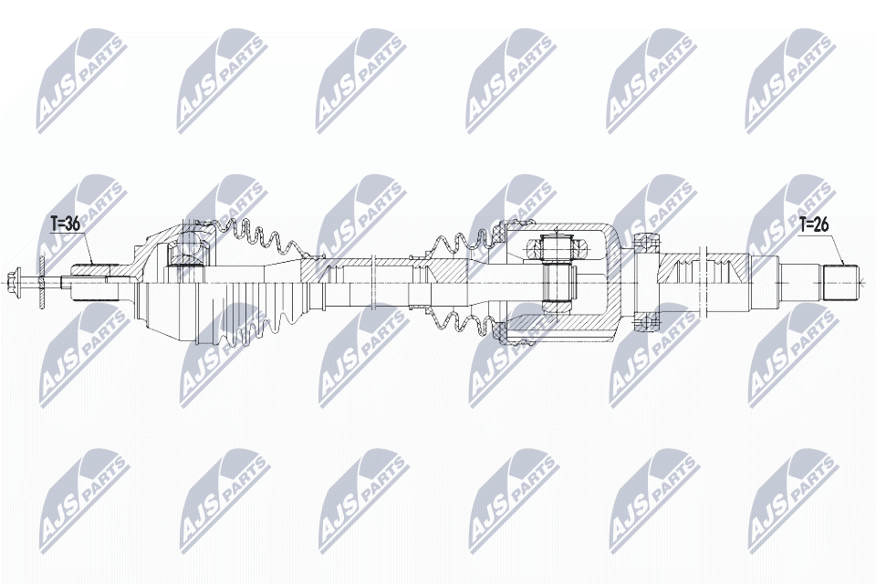 Полуось volvo 1.6d2 s40ii 10-12 v50 10-12 c30 10-12 6мкпп правая NTY NPW-VV-125