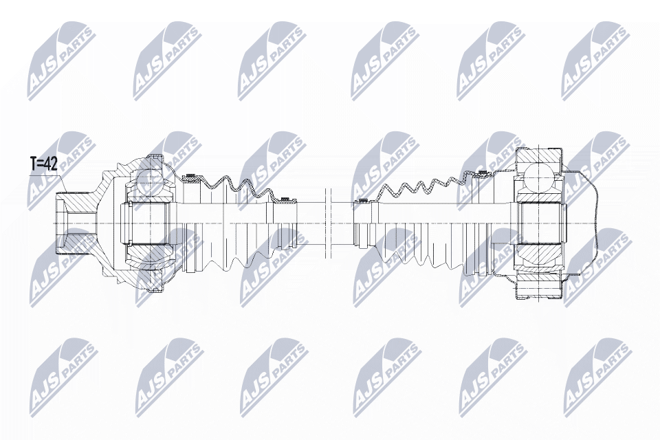 Полуось audi a6 10-18 a6 allroad 12-18 q5 08- a7 10-18 a8 10-18 /задл/п NTY NPW-VW-079
