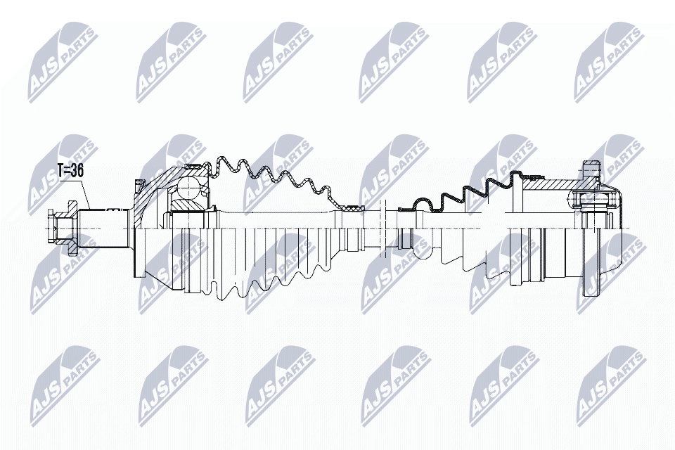 Nty driveshaft vw/skoda/seat 1.4i 16v polo 01-08 fabia i 99-08 ibiza iii 02-07 /rightatm/ NTY NPW-VW-095
