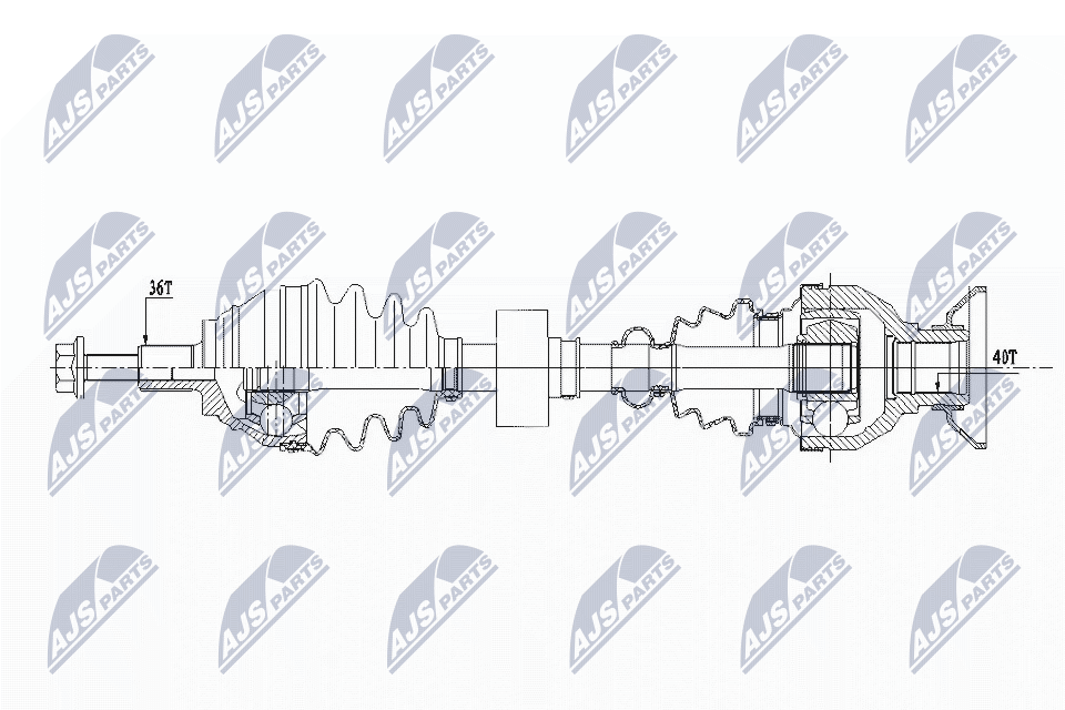 Полуось vw tiguan 1.4tsi2.0tdi 10-18 audi q3 2.0tdi 13- передняя правая NTY NPW-VW-157
