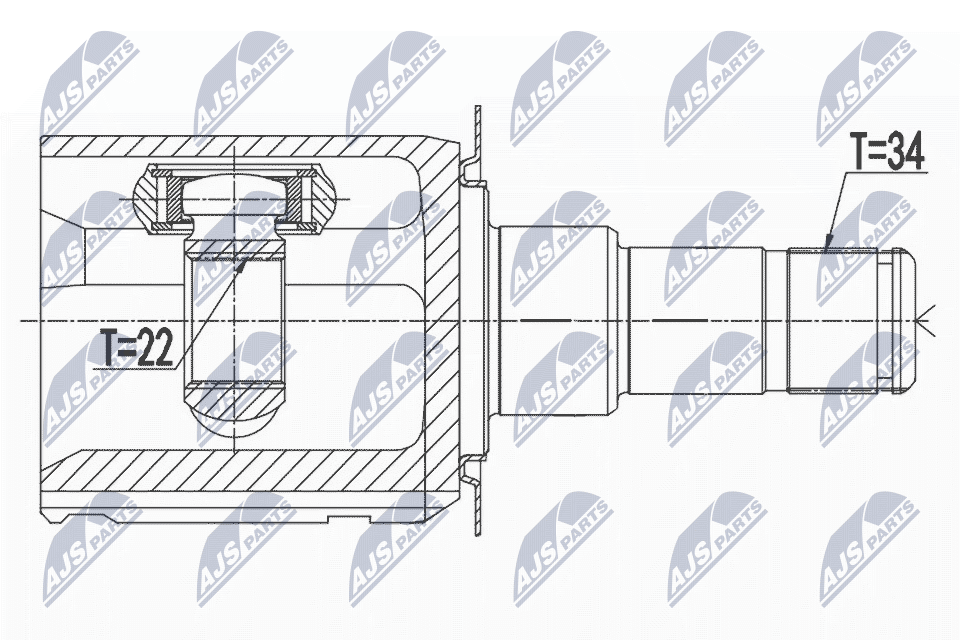 Шрус внутр. к-кт cadillac cts ii 07-13 sts 04-12 srx 03-10 правый NTY NPW-CH-033